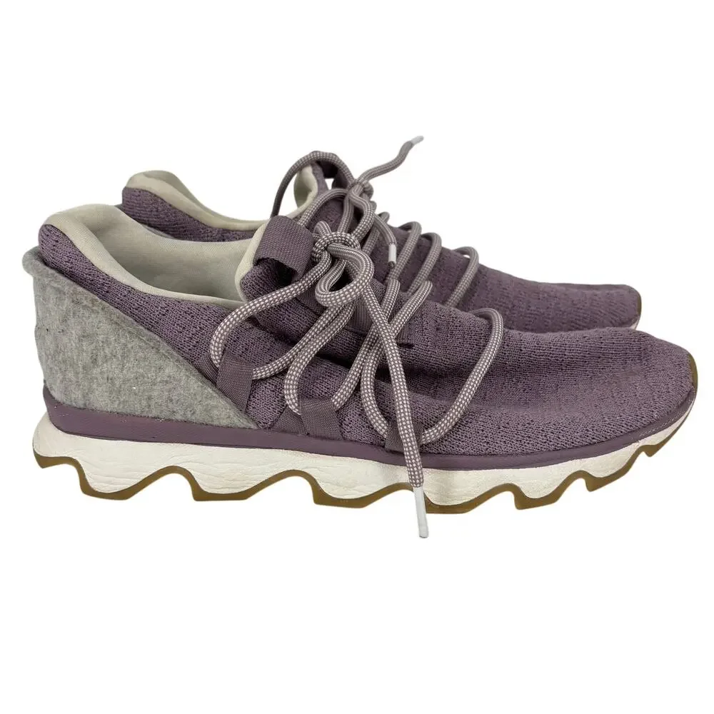 Sorel Kinetic Sneakers Women Size 9 Lavender Gray Knit Lace Up Athletic‎ Casual